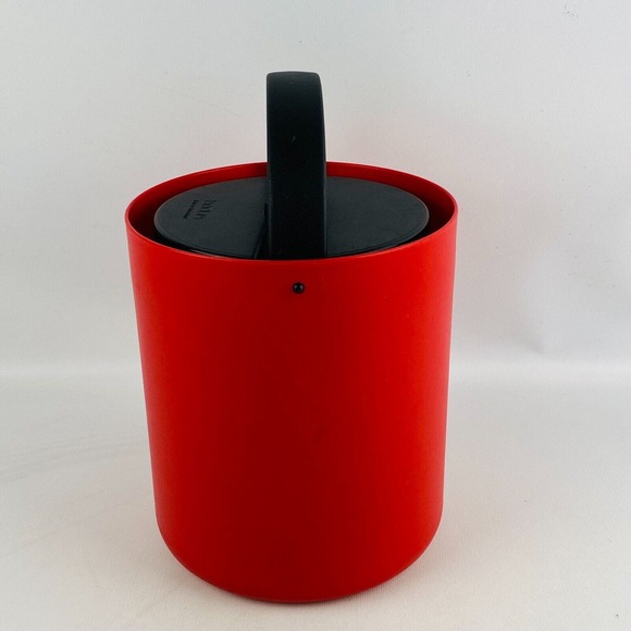 Bodum Ice‎ Bucket Red Plastic Black Lid 8.5" x 7.5" Swiss Made - Picture 4 of 10